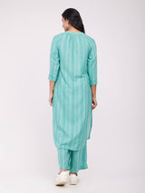 Rayon Solid Woven Kurta - Green