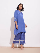 Viscose Handkerchief Kurta - Blue