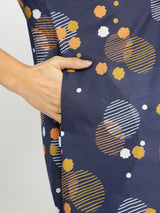 Cotton Asymmetric Print Play Kurta - Navy Blue