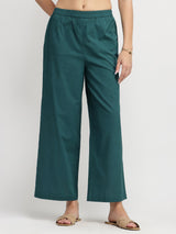 Cotton Polka Print A-Line Kurta Set - Teal