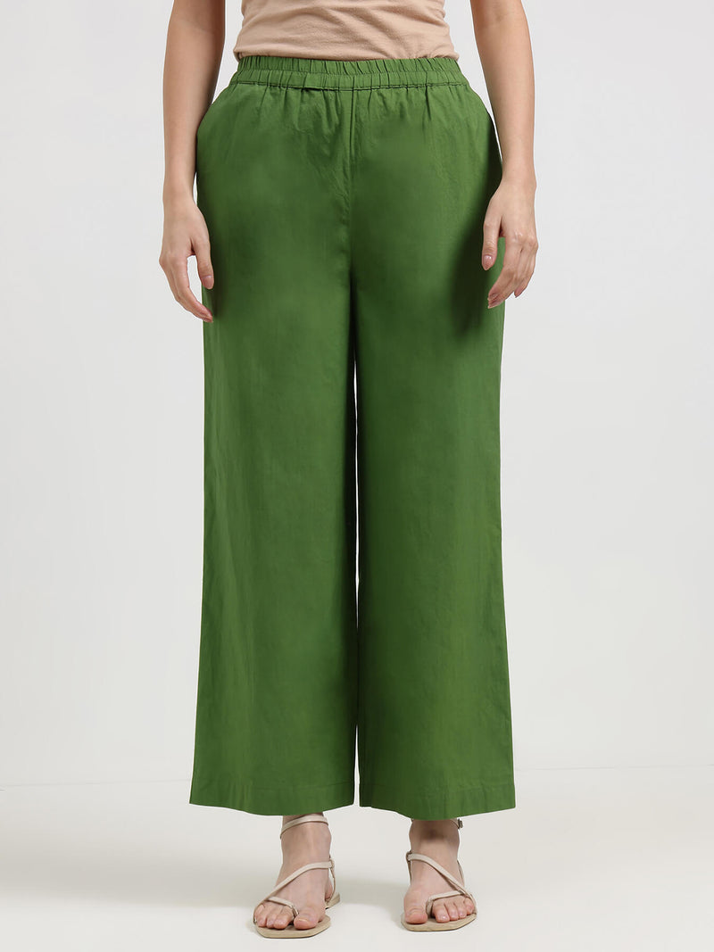 Cotton Colourblock Sleeveless Kurta Set - Green