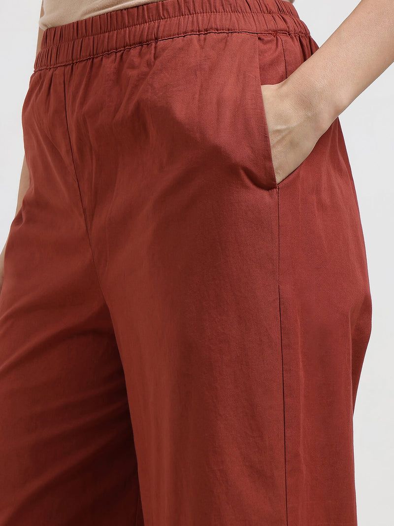 Cotton Geometric Print Kurta Set - Rust