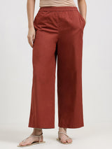 Cotton Geometric Print Kurta Set - Rust