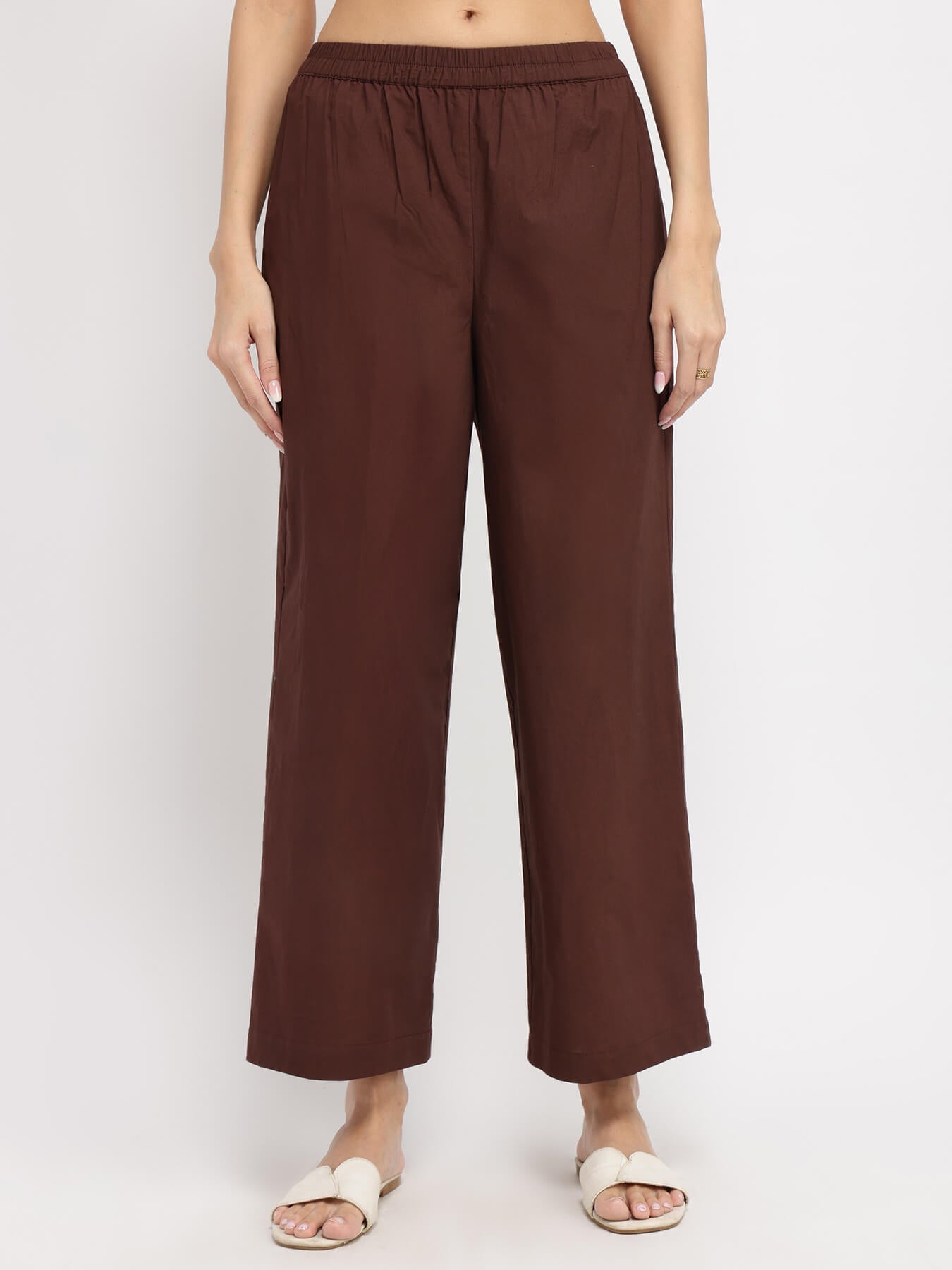 Cotton Colourblock A-Line Kurta Set - Mustard & Brown