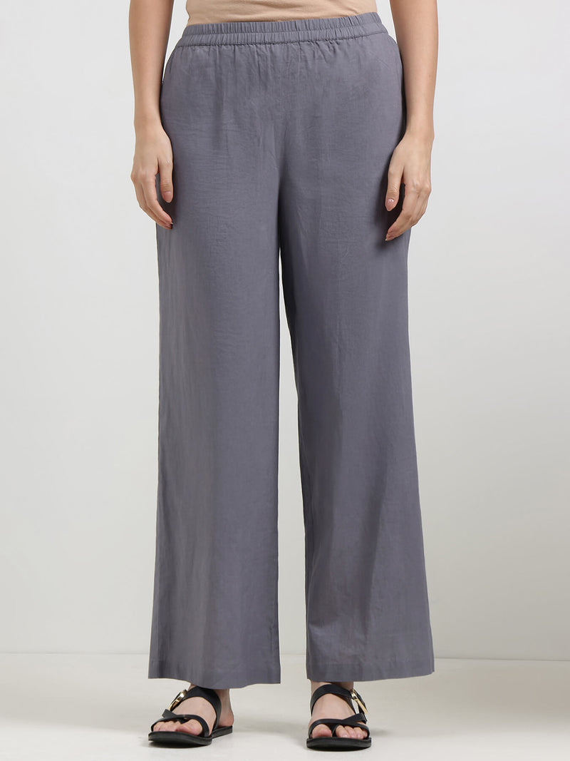 Cotton Striped Shirt Kurta Set - Grey & Black