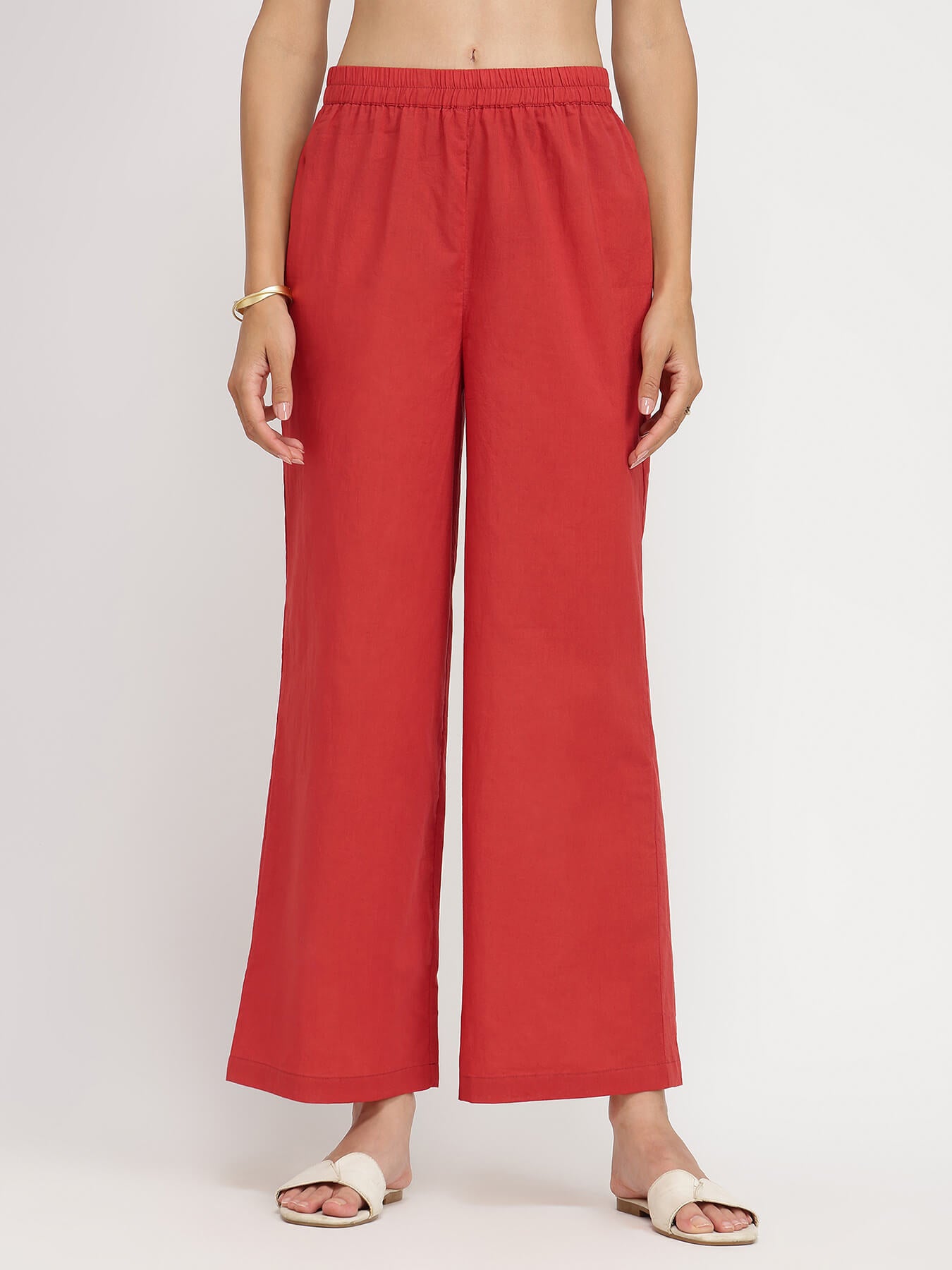 Cotton Dabu Polka Kurta Set - Red