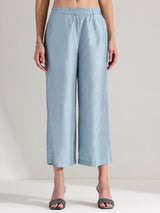 Silk Blend Solid A-Line Kurta Set - Teal