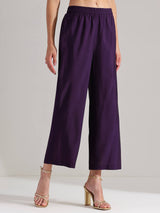 Viscose Striped Kurta Set - Purple & Gold