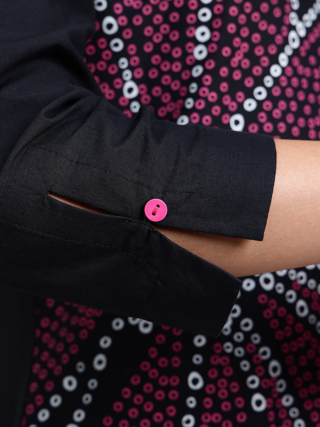 Cotton Bandhani Floral A-Line Kurta Set - Black