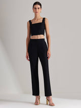 Solid Sleeveless Kurta Set - Gold & Black