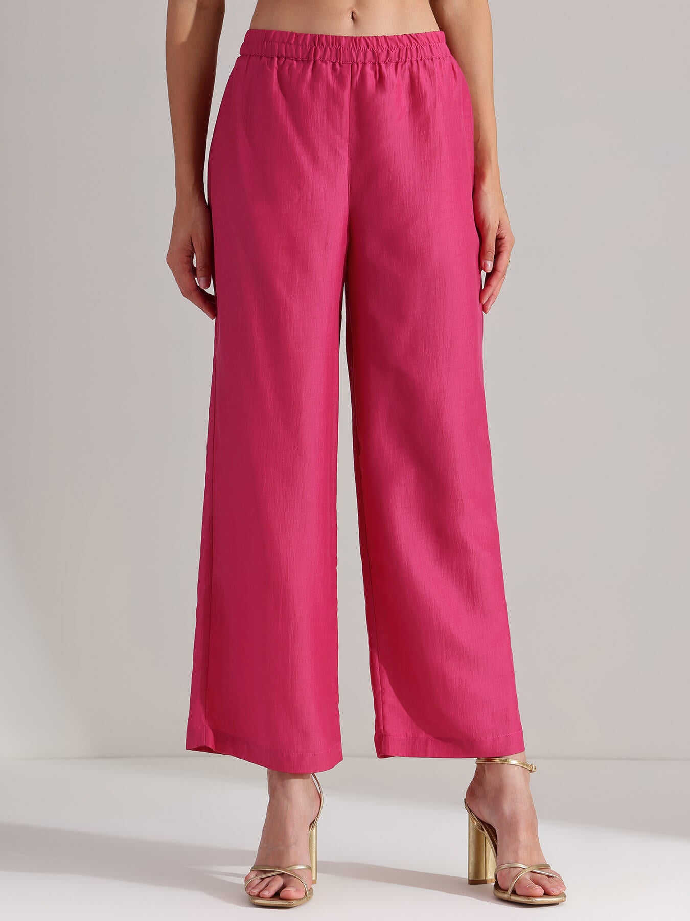 Viscose V-Neck Kurta Set - Pink