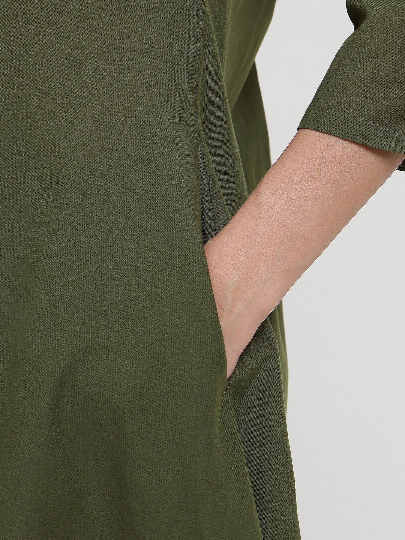 Cotton Striped A-Line Kurta Set - Green