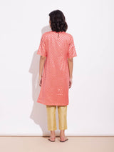 Chanderi Woven Design Kurta Set - Peach & Gold