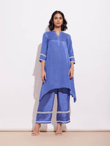 Viscose Handkerchief Kurta Set - Blue