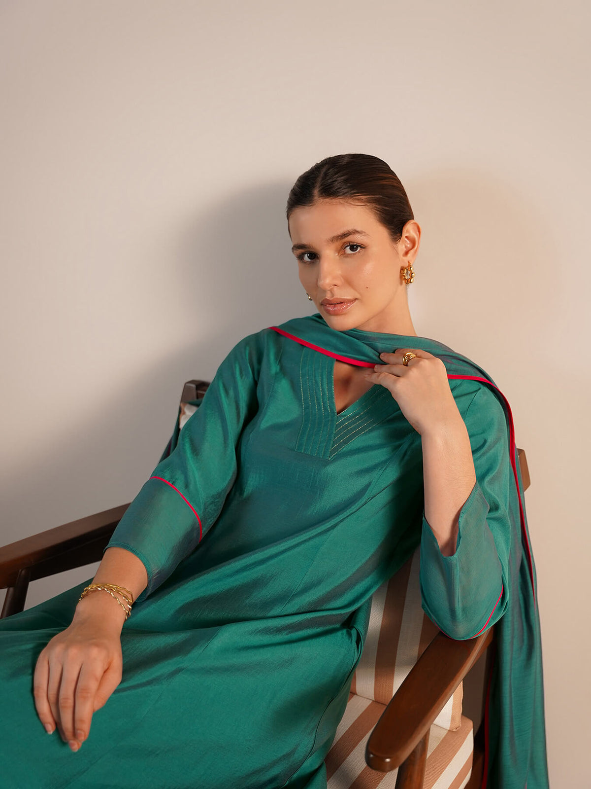 Viscose Silk Solid Straight Kurta Set with Dupatta - Blue