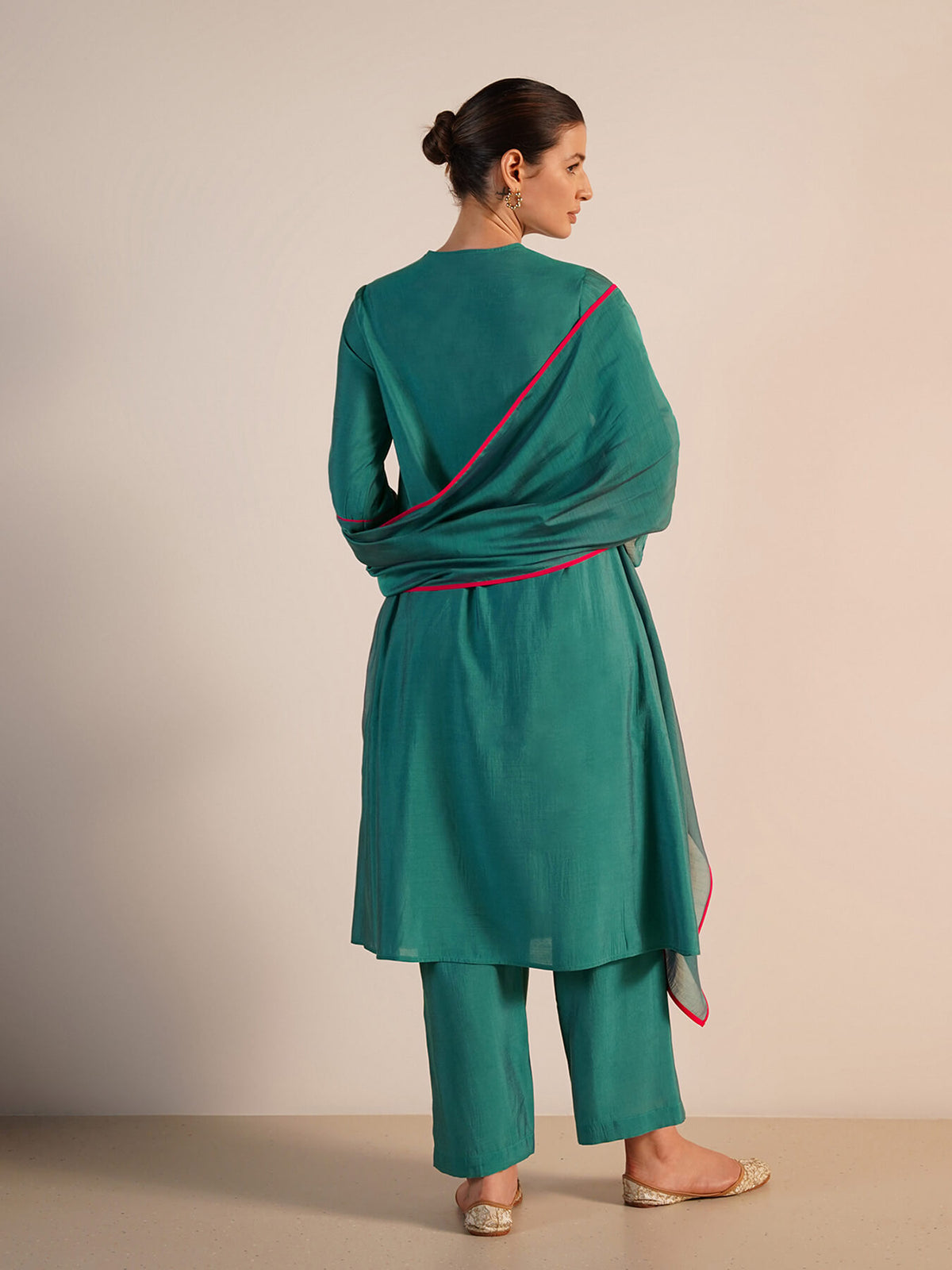 Viscose Silk Solid Straight Kurta Set with Dupatta - Blue