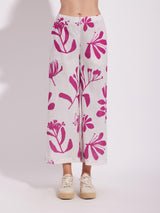 Cotton Contrast Floral Print Kurta Set - Pink