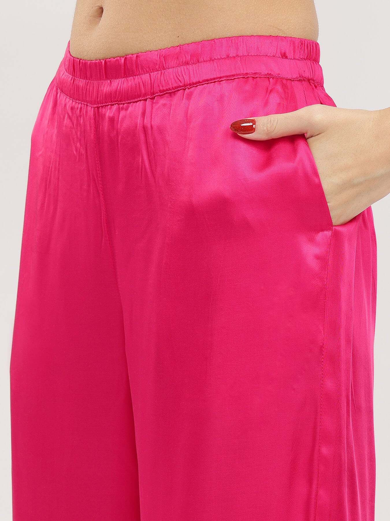 Chevron Print Kurta set - Yellow & Fuchsia