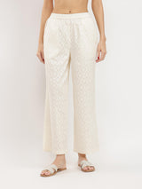 Jacquard Ethnic Motifs Kurta Set - White