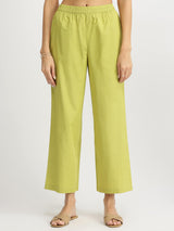 Air Loom Cotton Poplin Solid Kurta Set - Green