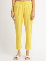 Cotton Jacquard A-Line Kurta Set - Yellow