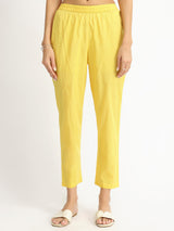 Cotton Jacquard A-Line Kurta Set - Yellow