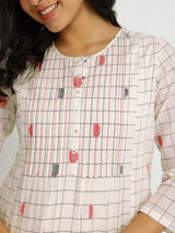 Cotton Woven Design Kurta Set - Off-White