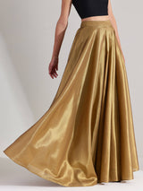 Tissue Solid A-Line Skirt - Gold