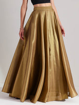 Tissue Solid A-Line Skirt - Gold