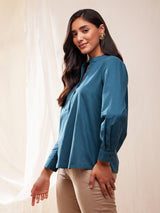 Solid Relaxed Top - Blue