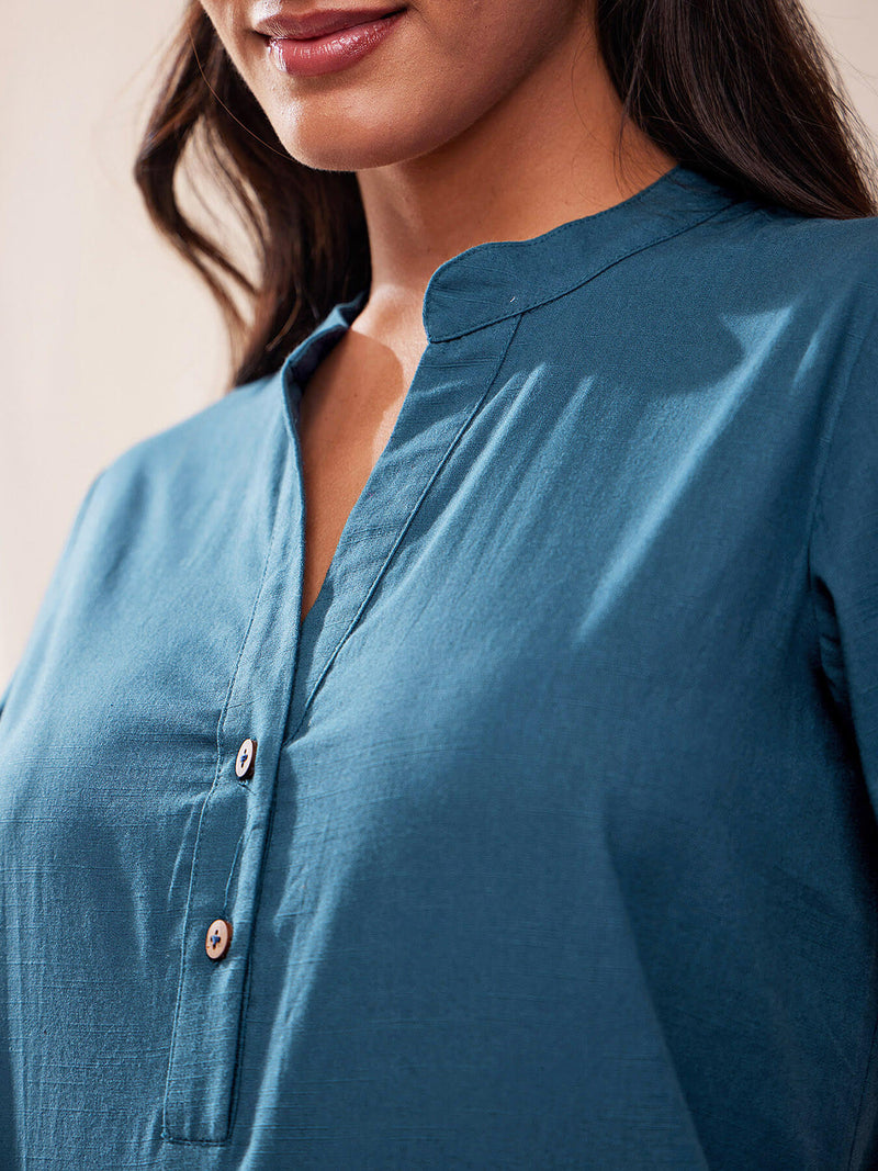 Solid Relaxed Top - Blue