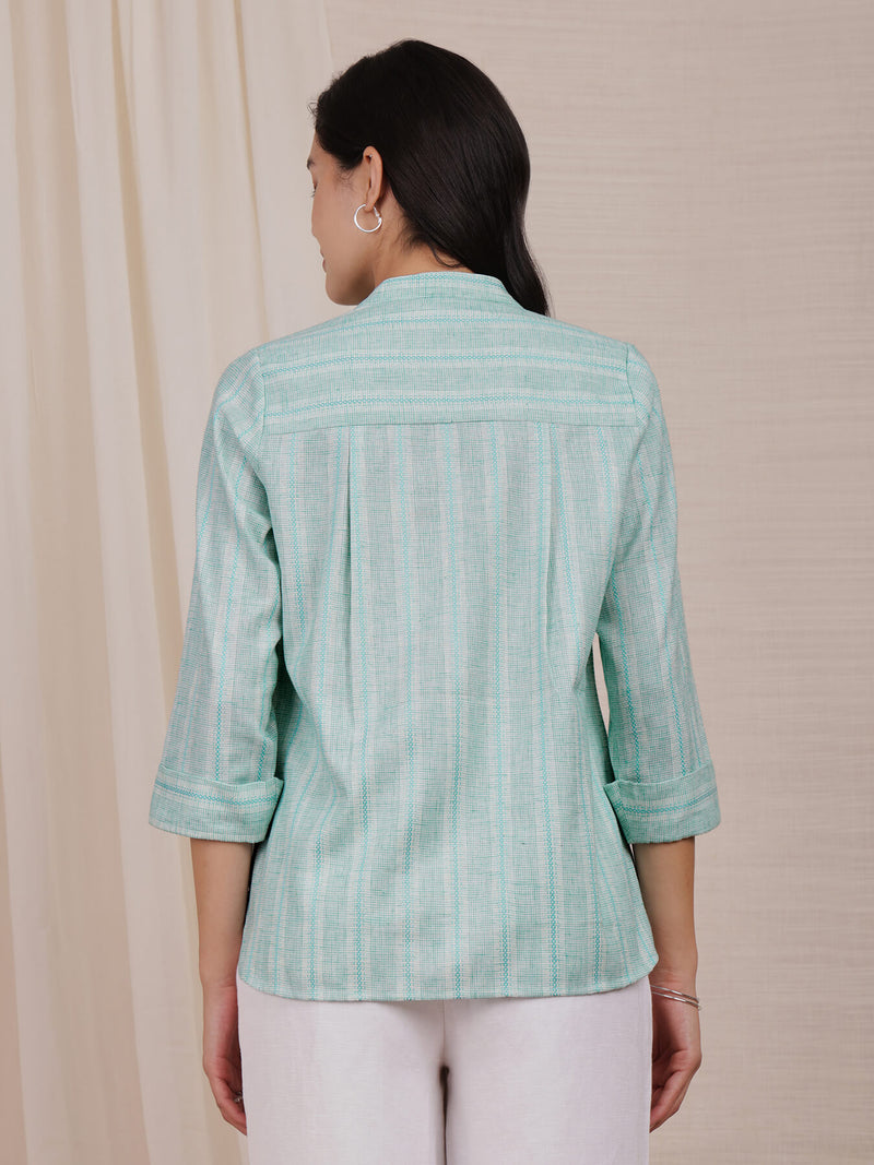 Cotton Solid Relaxed Top - Light Blue