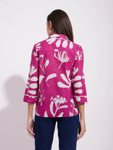 Cotton Floral Print Top - Pink