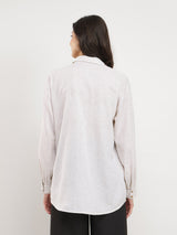 Cotton Solid Relaxed Fit Shirt - Off White