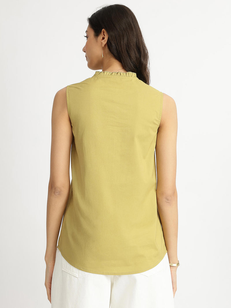 Air Loom Cotton Poplin Solid Shirt - Green