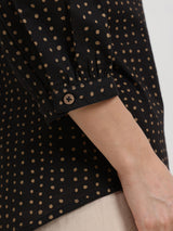 Cotton Polka Top - Black