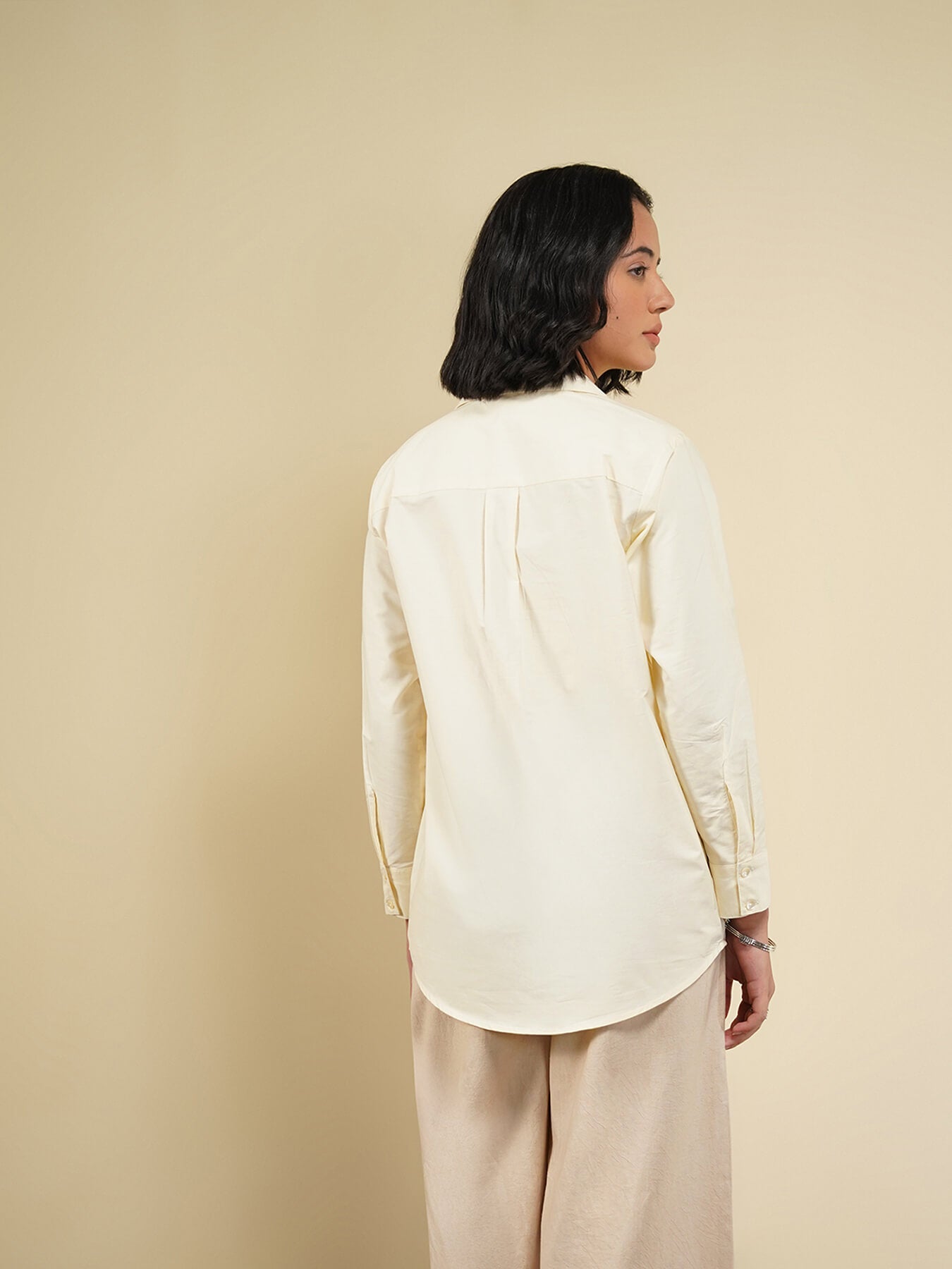 Cotton Placement Floral Shirt - Off White