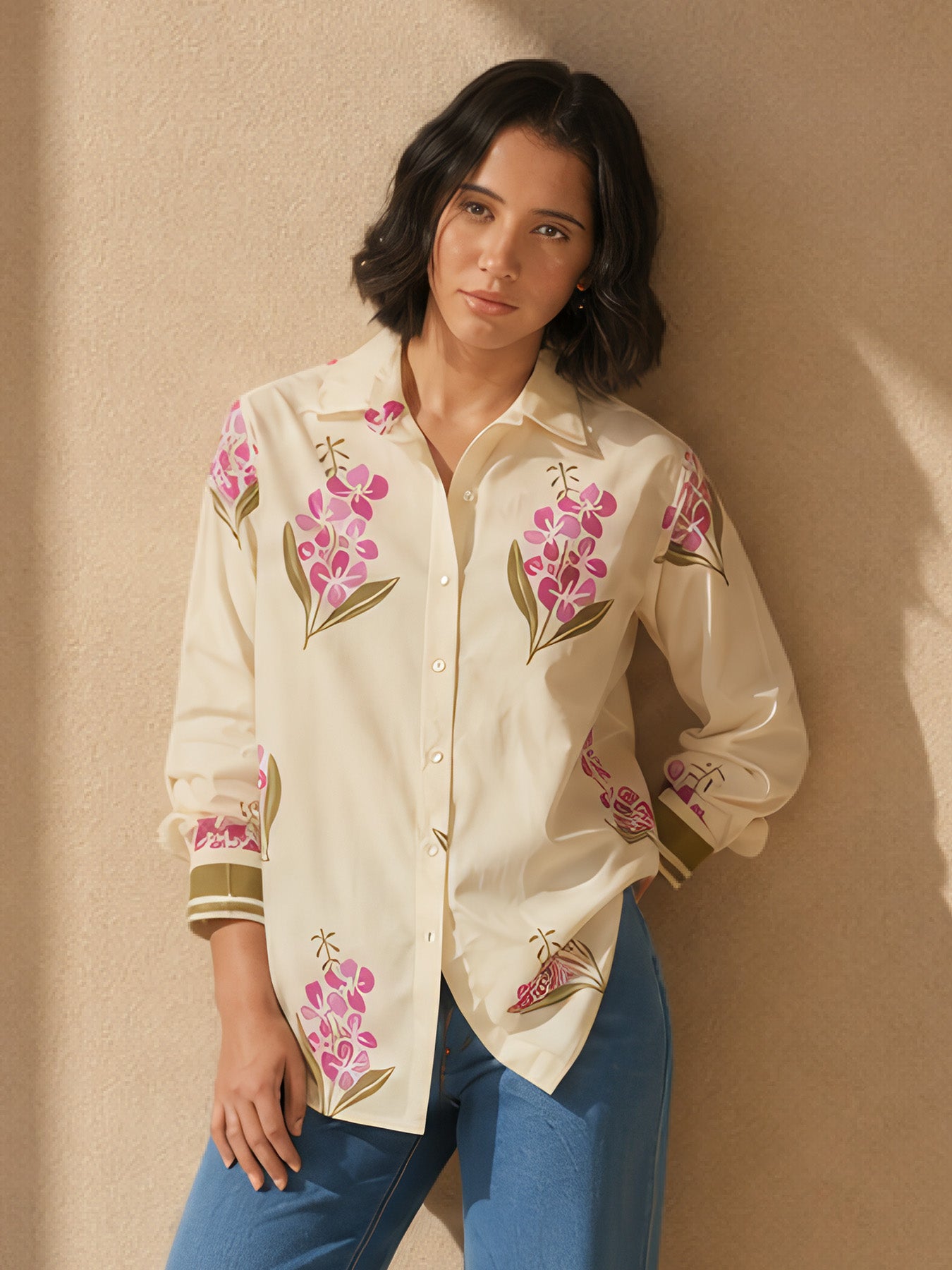 Cotton Floral Shirt - Off White