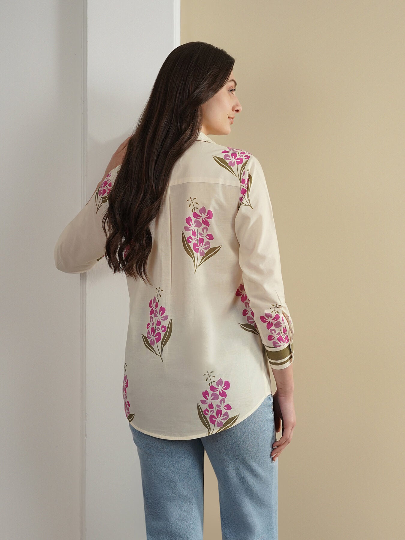 Cotton Floral Shirt - Off White