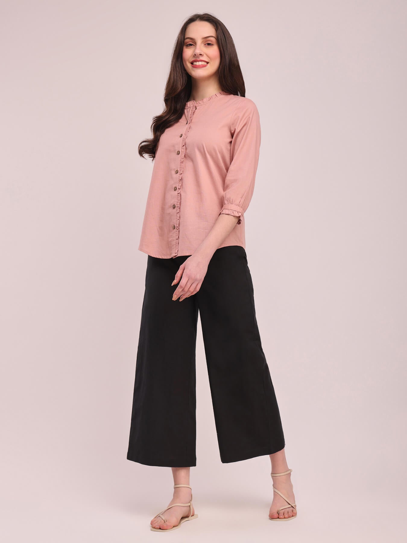Cotton Solid Culottes - Black