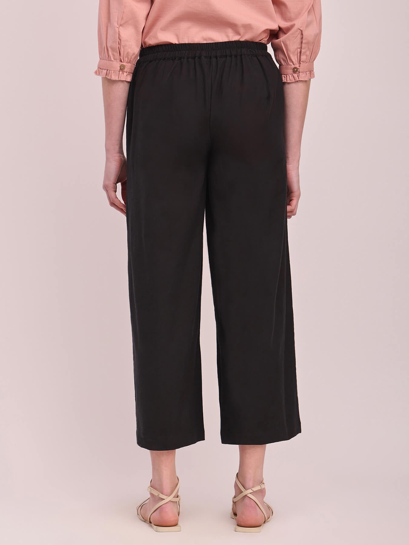 Cotton Solid Culottes - Black