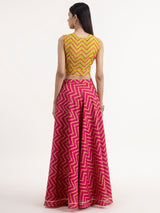 Buy Lime Green and Pink Chevron Print Skirt Set Online | Pinkfort