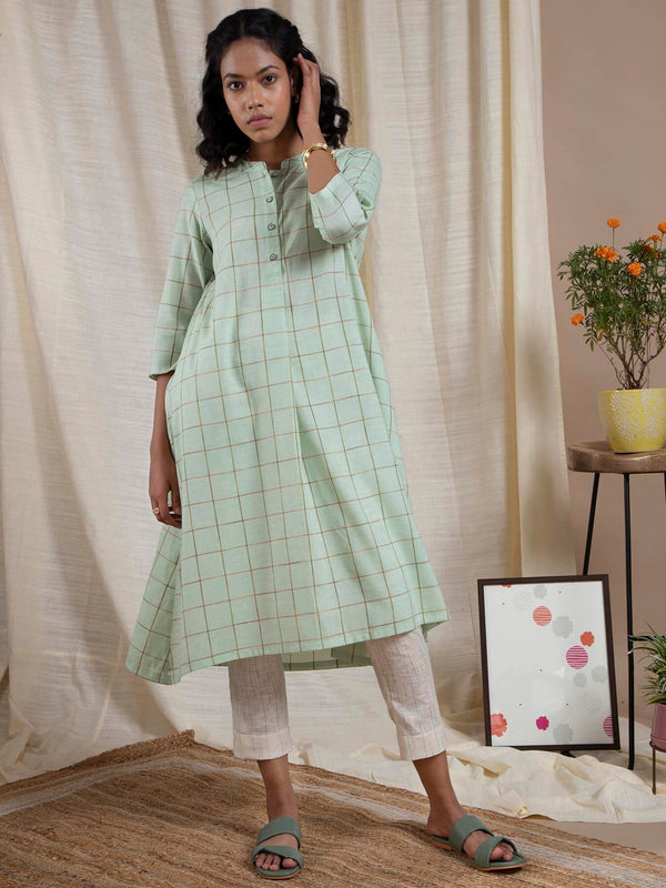 Buy Green Patterened Cotton Dress Online | Pink Fort