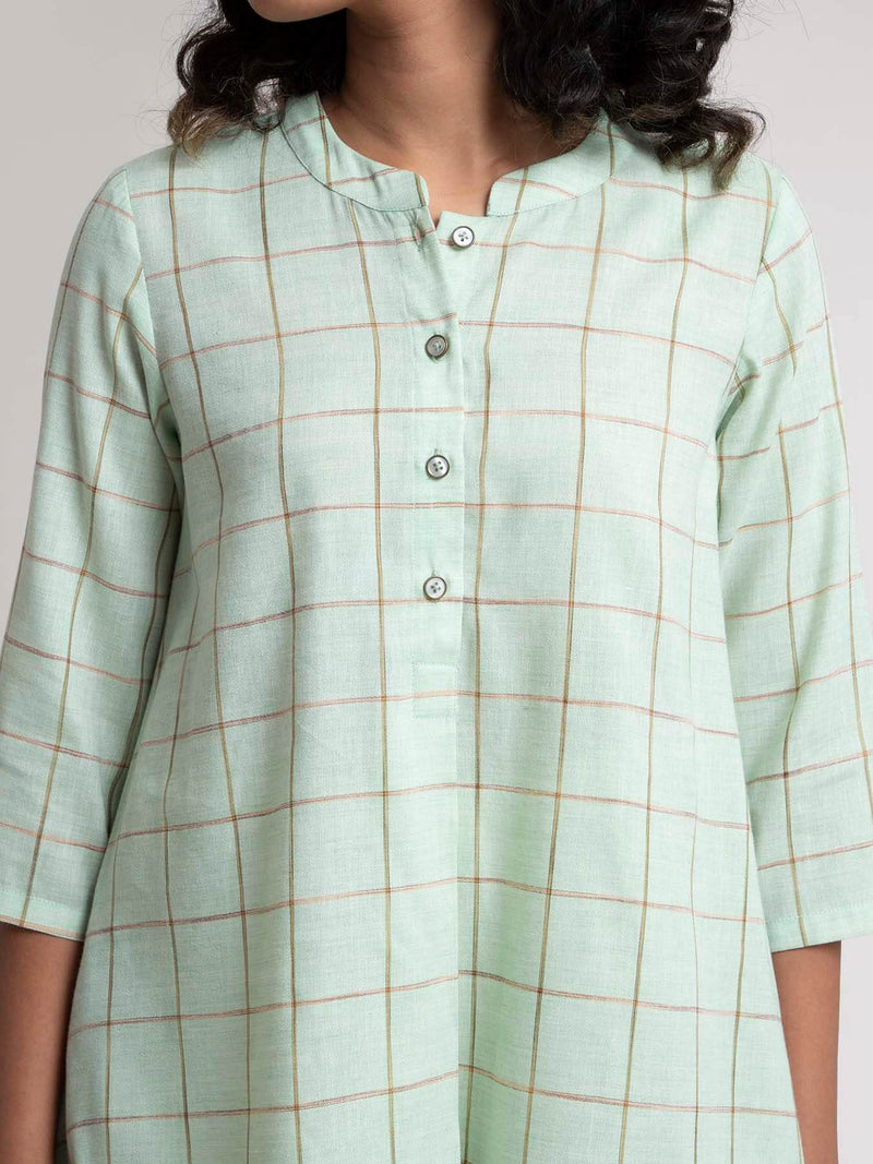 Buy Green Patterened Cotton Dress Online | Pink Fort