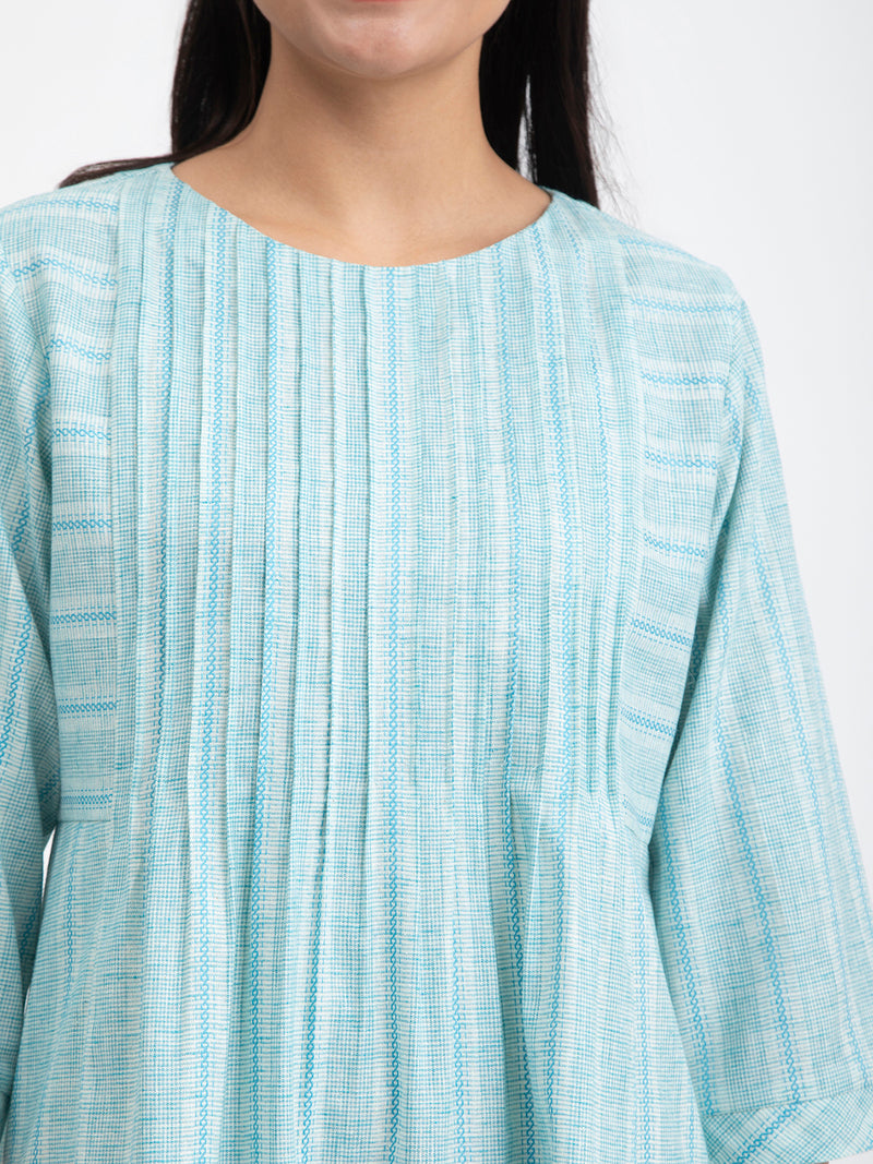 Buy Blue Cotton A line Dress Online | Pink Fort