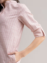 Buy Pink And White Check Shirt Kurta Online | Marigold