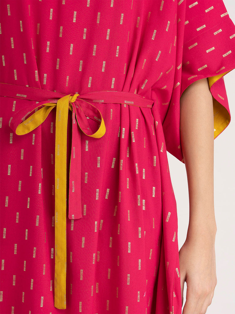 Buy Pink Foil Print Kaftan Online | Pink Fort