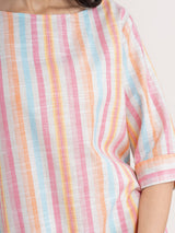 Buy Pink Stripe Play High-Low Dress Online | Pink Fort