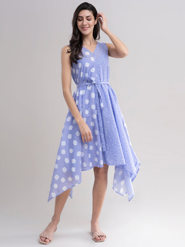 Buy Lilac Print Play Asymmetrical Dress Online | Pink Fort