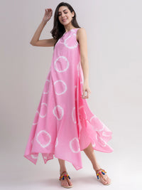 Tie and Dye Handkerchief Dress - Pink